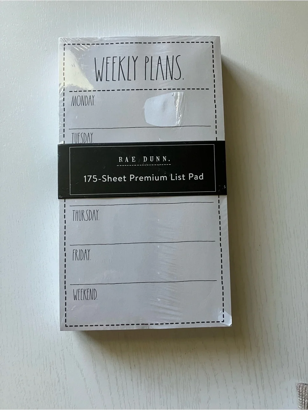 Rae Dunn 175 Sheet Premium List Pad  “Weekly Plans” - NWT